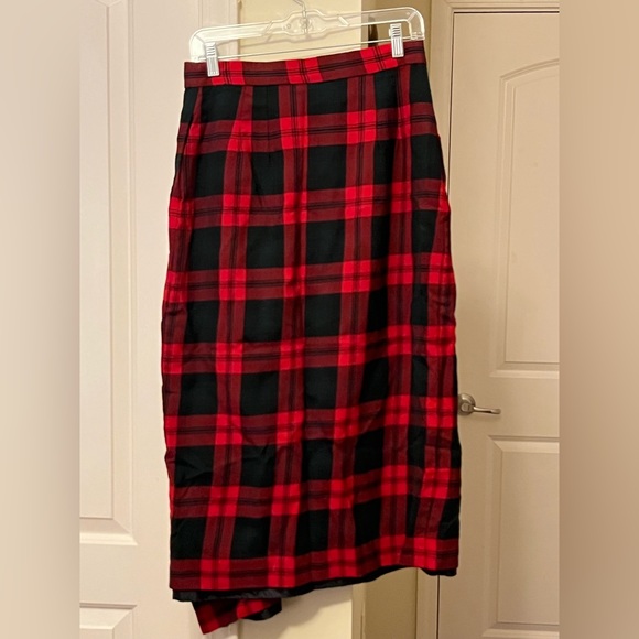 Lynn and Co Vintage Flannel and Wool Plaid Wrap Pencil Skirt - Picture 5 of 5